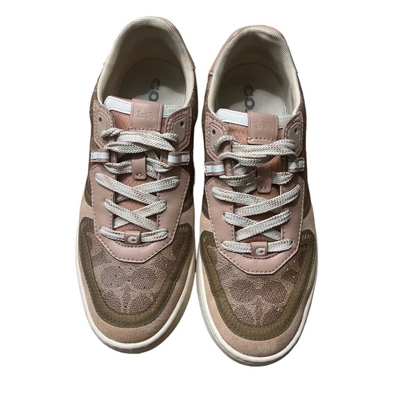 COACH CitySole Signature Print Court Trainers in Tan and Blush Size 9.5 - Picture 4 of 10